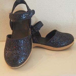 OshKosh B'Gosh Navy Blue Glitter Clog Sandals Size